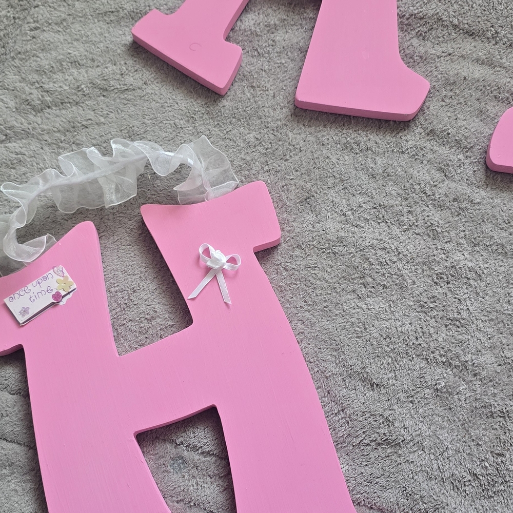 Pink Decorative Letters with Ribbons - Picture 5 of 6